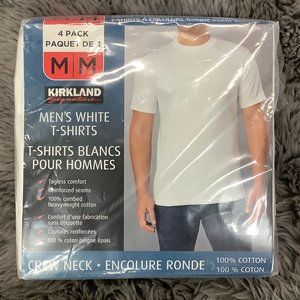 Kirkland | Men's Crew Neck Shirts | 4 Pack | White